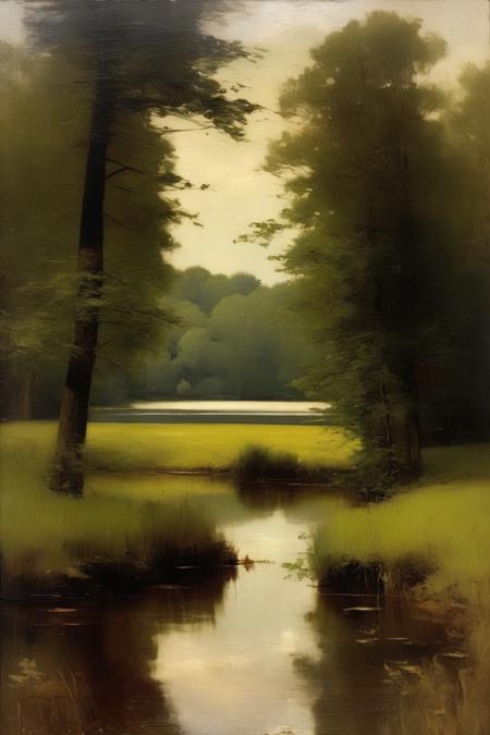 01167-1128758162-_lora_Worthington Whittredge Style_1_Worthington Whittredge Style - oil painting of a beautiful calm landscape in summer in the.png